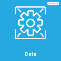 Data icon isolated on blue background