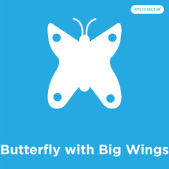 Butterfly with Big Wings icon isolated on blue background