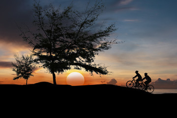 silhouette cyclist