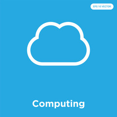 Computing icon isolated on blue background