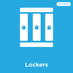 Lockers icon isolated on blue background