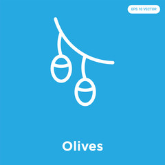 Olives icon isolated on blue background