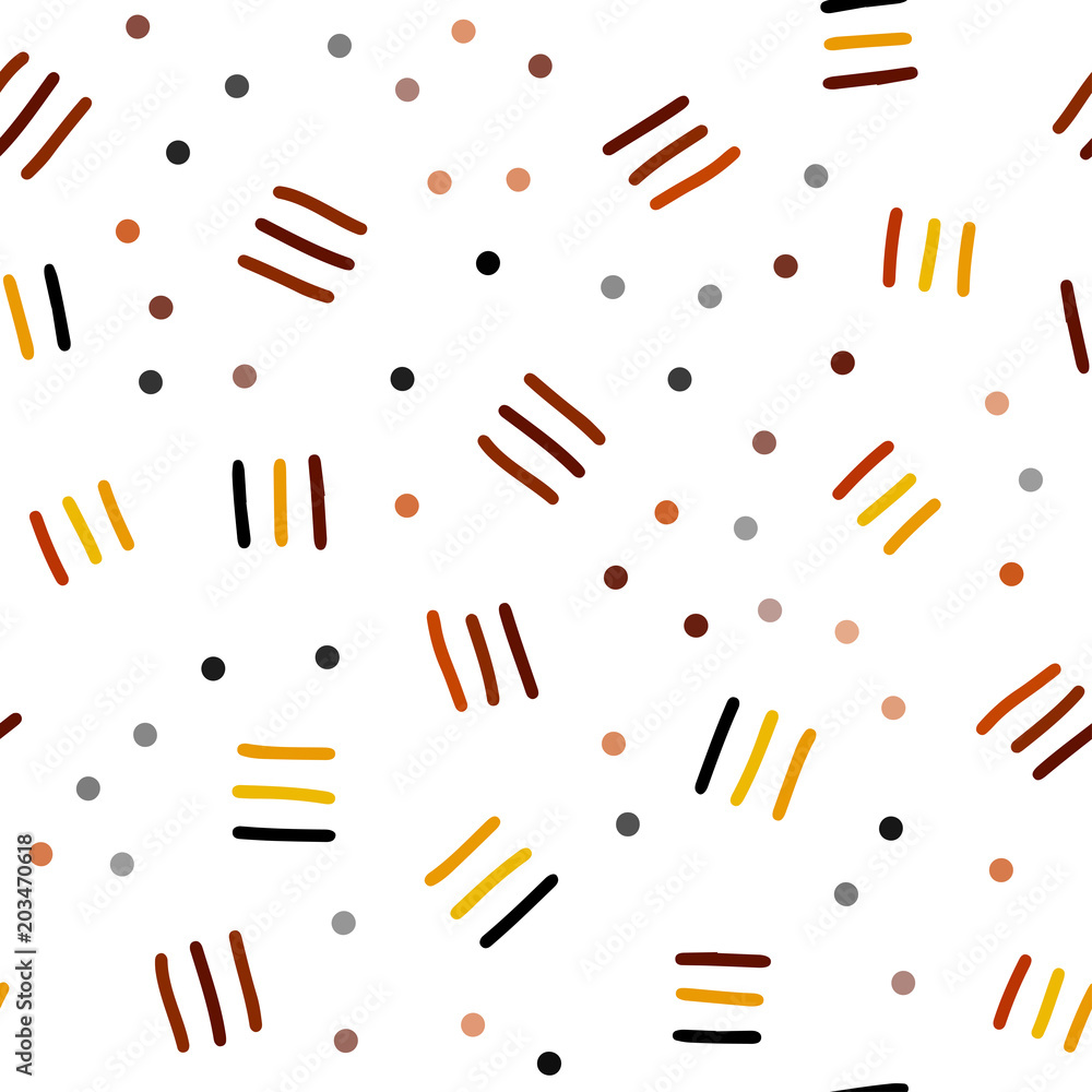 Poster light orange vector seamless layout with simple elements.