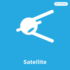 Satellite icon isolated on blue background