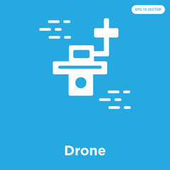 Drone icon isolated on blue background