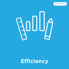 Efficiency icon isolated on blue background