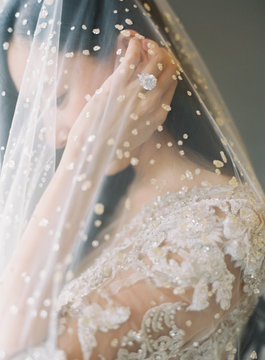 Bride wearing veil