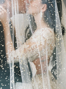 Bride and groom kissing