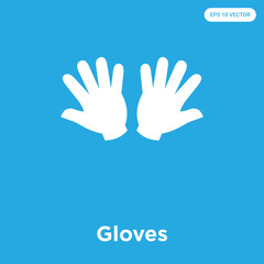 Gloves icon isolated on blue background