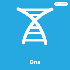 Dna icon isolated on blue background