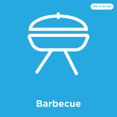 Barbecue icon isolated on blue background