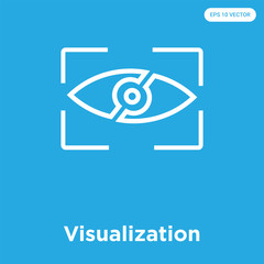 Visualization icon isolated on blue background