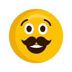 Happy emoji with mustache