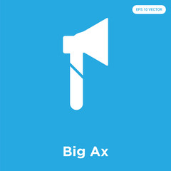 Big Ax icon isolated on blue background