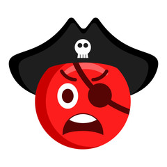 Angry pirate emoji with a hat