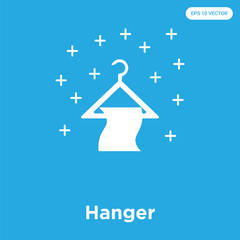 Hanger icon isolated on blue background