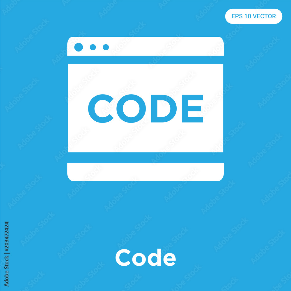 Poster code icon isolated on blue background