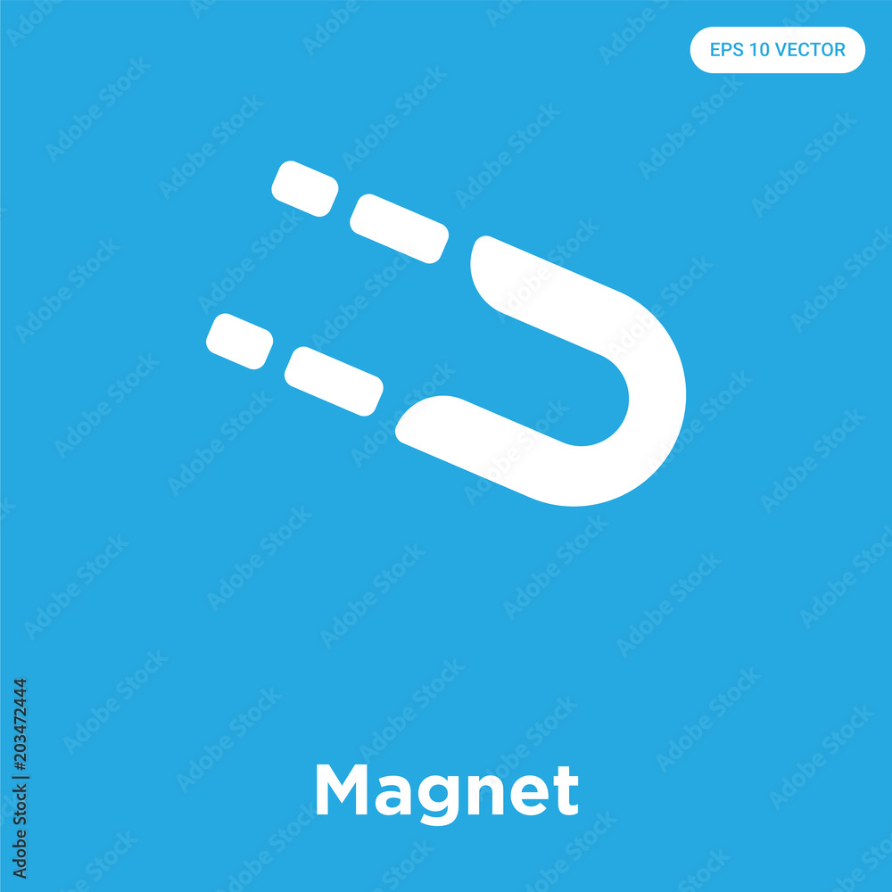 Poster Magnet icon isolated on blue background