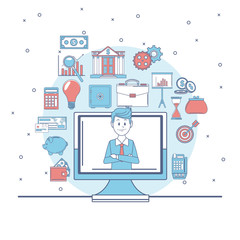 Financial technology from smartphone vector illustration graphic design