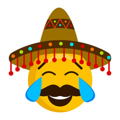 Happy emoji with a mexican hat