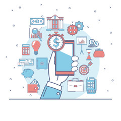 Financial technology from smartphone vector illustration graphic design