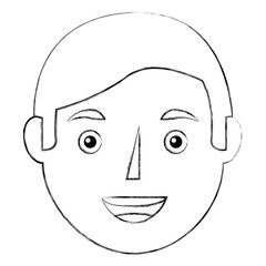 Obraz na płótnie Canvas young man face character image vector illustration sketch