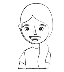 portrait woman female character image vector illustration sketch