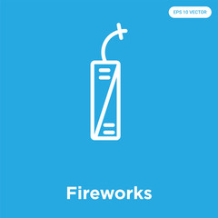 Fireworks icon isolated on blue background