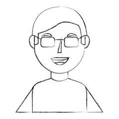 young man portrait character image vector illustration sketch