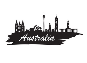 Fototapeta premium Australia Landmark Global Travel And Journey paper background. Vector Design Template.used for your advertisement, book, banner, template, travel business or presentation