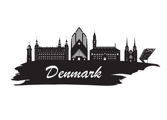 Fototapeta premium Denmark Landmark Global Travel And Journey paper background. Vector Design Template.used for your advertisement, book, banner, template, travel business or presentation.