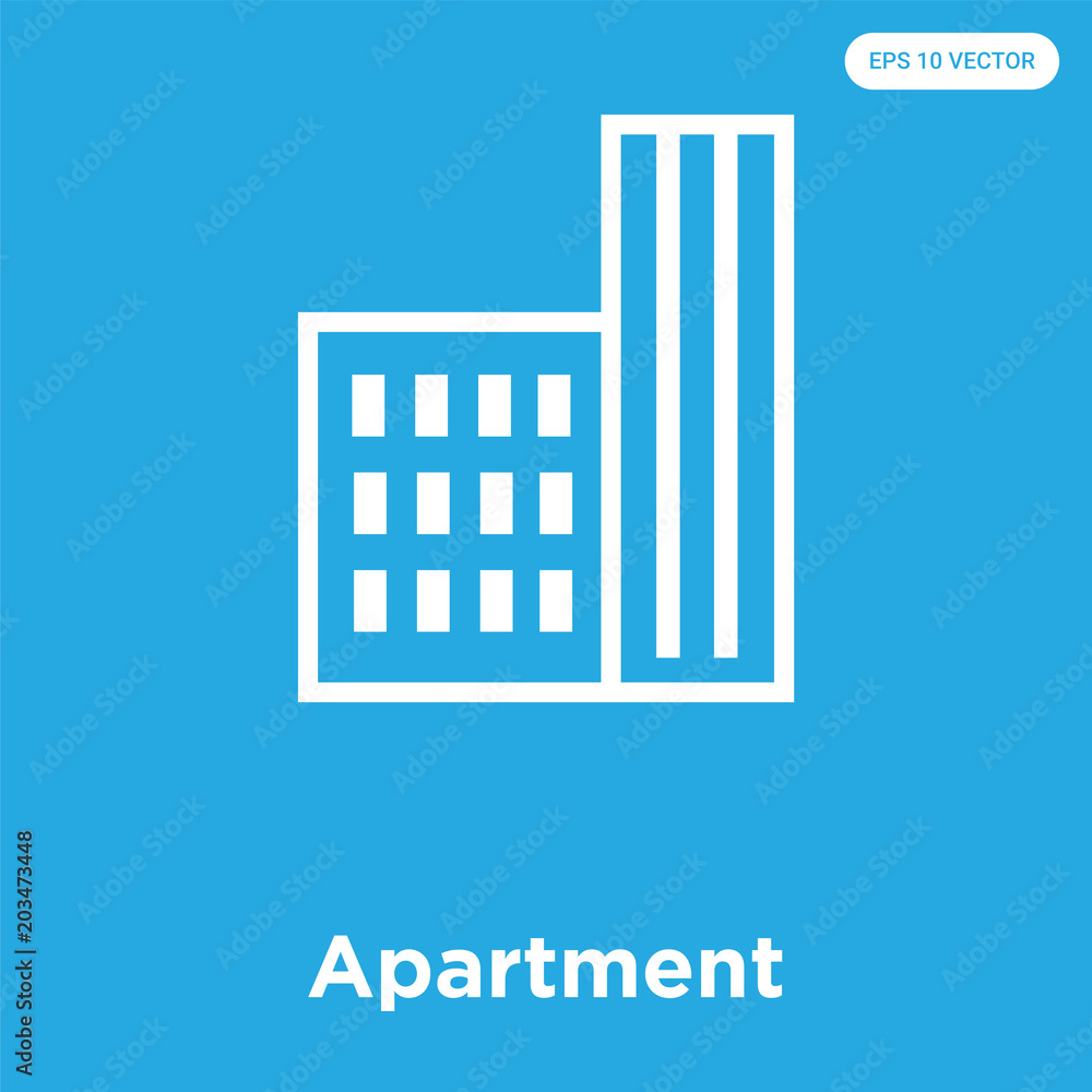 Wall mural Apartment icon isolated on blue background