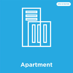 Apartment icon isolated on blue background