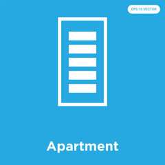 Apartment icon isolated on blue background