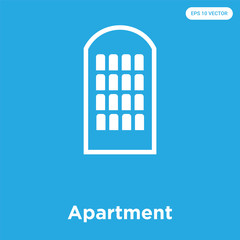 Apartment icon isolated on blue background
