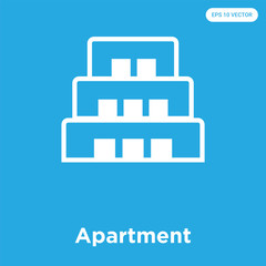 Apartment icon isolated on blue background