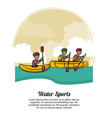 Water sports banner with information concept vector illustration graphic design