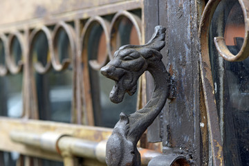 Old iron door handle