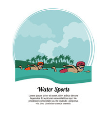 Water sports banner with information concept vector illustration graphic design