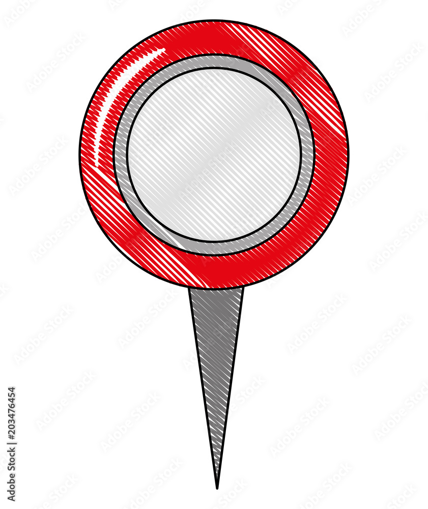 Poster round pointer map location icon vector illustration drawing