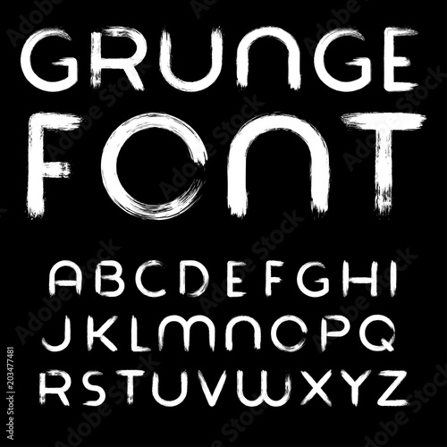 "Grunge Paintbrush Font" Stock image and royaltyfree vector files on