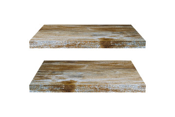 brown wood block isolated on white background with clipping path