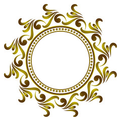 golden round frame