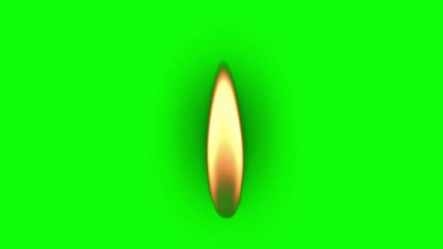 Green screen candle flame