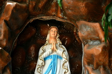 Blessed Virgin Mary, Mother of God in grotto 