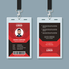 Modern Red and Black ID Card Template