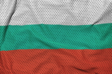 Bulgaria flag printed on a polyester nylon sportswear mesh fabri