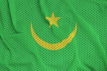 Mauritania flag printed on a polyester nylon sportswear mesh fab