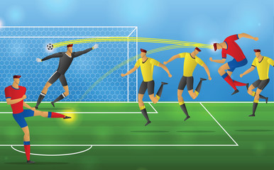 Soccer player in action on stadium background