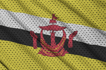 Brunei Darussalam flag printed on a polyester nylon sportswear mesh fabric with some folds